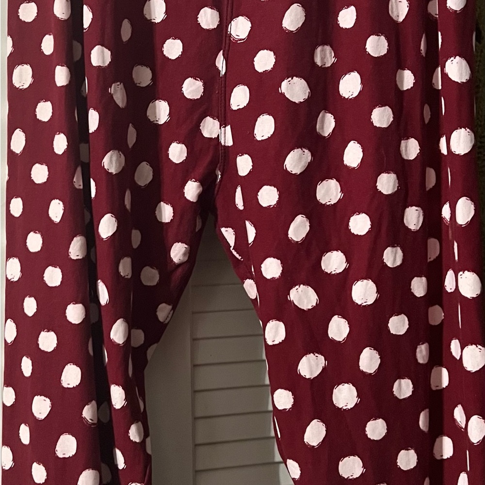 Polka Dot Pants in Burgundy and White